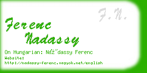 ferenc nadassy business card